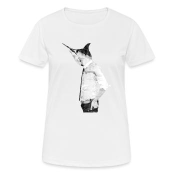 tête de poisson - T-shirt respirant Femme - blanc - Devant - AI Model Female 172 dark (172cm)