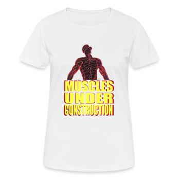 muscles en construction - T-shirt respirant Femme - blanc - Devant - AI Model Female 172 dark (172cm)