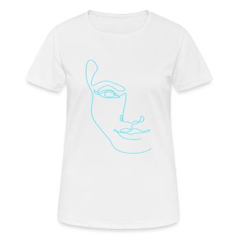 Art au trait Silhouette Féminine Visages Féminins - T-shirt respirant Femme - blanc - Devant - AI Model Female 172 dark (172cm)