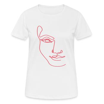 Art au trait Silhouette Féminine Visages Féminins - T-shirt respirant Femme - blanc - Devant - AI Model Female 172 dark (172cm)