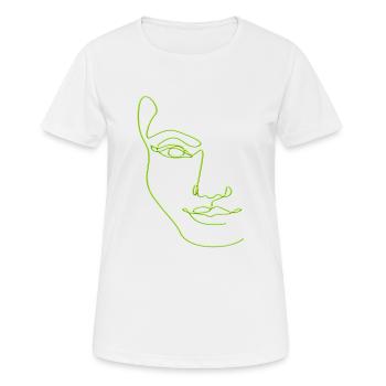 Dessin au trait silhouette féminine Visages féminins visage - T-shirt respirant Femme - blanc - Devant - AI Model Female 172 dark (172cm)