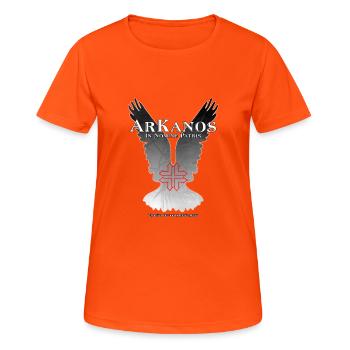 ArKanos à Nomine Patris - T-shirt respirant Femme - orange néon - Devant - AI Model Female 172 dark (172cm)