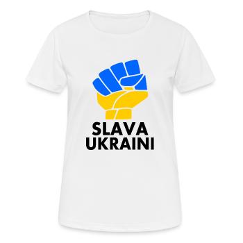 Ukraine - T-shirt respirant Femme - blanc - Devant - AI Model Female 172 dark (172cm)