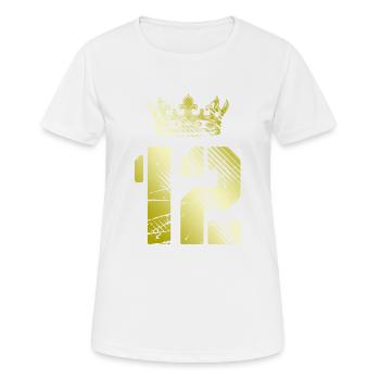 12 Zahl Krone - Frauen T-Shirt atmungsaktiv - Weiß - Vorne - AI Model Female 172 dark (172cm)