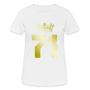 71 Zahl Krone - Frauen T-Shirt atmungsaktiv - Weiß - Vorne - AI Model Female 172 dark (172cm)