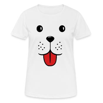 Visage de chien visage mignon - T-shirt respirant Femme - blanc - Devant - AI Model Female 172 dark (172cm)