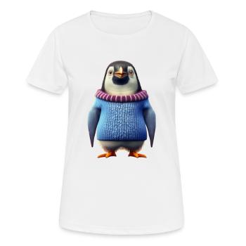 Pinguin - Frauen T-Shirt atmungsaktiv - Weiß - Vorne - AI Model Female 172 dark (172cm)