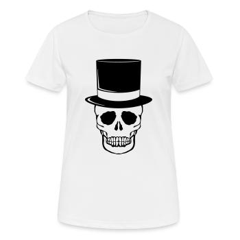 Cylindre de crâne - T-shirt respirant Femme - blanc - Devant - AI Model Female 172 dark (172cm)