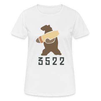 Wojtek l’ours - T-shirt respirant Femme - blanc - Devant - AI Model Female 172 dark (172cm)