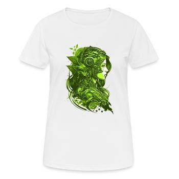 Fille steampunk vintage de couleur verte - T-shirt respirant Femme - blanc - Devant - AI Model Female 172 dark (172cm)