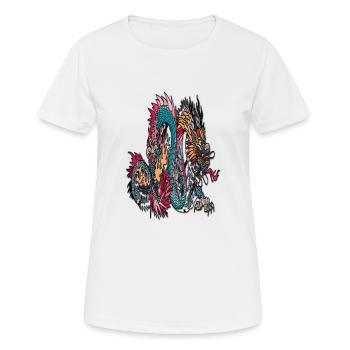 Drache - Frauen T-Shirt atmungsaktiv - Weiß - Vorne - AI Model Female 172 dark (172cm)