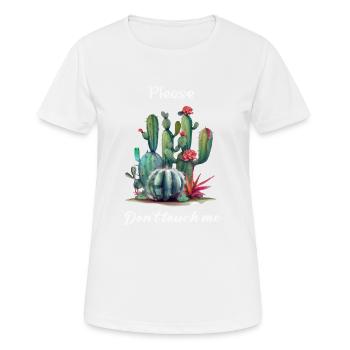 S il te plait, ne me touche pas - T-shirt respirant Femme - blanc - Devant - AI Model Female 172 dark (172cm)