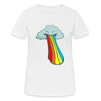 Rainbow - puking cloud - weather report - Women's Breathable T-Shirt - white - Front - AI Model Female 172 dark (172cm)