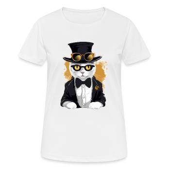 Micky le chat chic - T-shirt respirant Femme - blanc - Devant - AI Model Female 172 dark (172cm)