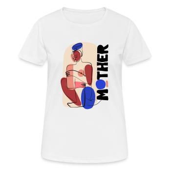 Mutter - Frauen T-Shirt atmungsaktiv - Weiß - Vorne - AI Model Female 172 dark (172cm)