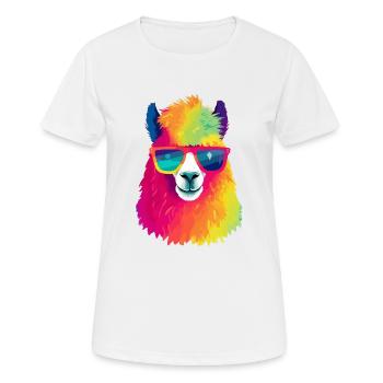 Oxy le lama à lunettes - T-shirt respirant Femme - blanc - Devant - AI Model Female 172 dark (172cm)