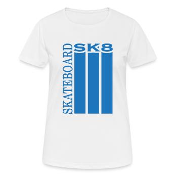 Skateboard Skate SK8 Skateboarder - T-shirt respirant Femme - blanc - Devant - AI Model Female 172 dark (172cm)