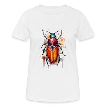 Cooler Wasserfarben Boho Kaefer Insekt - Frauen T-Shirt atmungsaktiv - Weiß - Vorne - AI Model Female 172 dark (172cm)