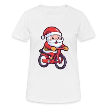 Père Noël vélo Noël - T-shirt respirant Femme - blanc - Devant - AI Model Female 172 dark (172cm)