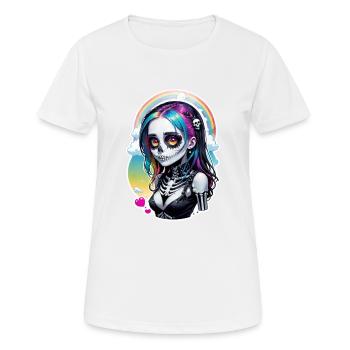 Halloween - Rock & Regenbogen - Frauen T-Shirt atmungsaktiv - Weiß - Vorne - AI Model Female 172 dark (172cm)