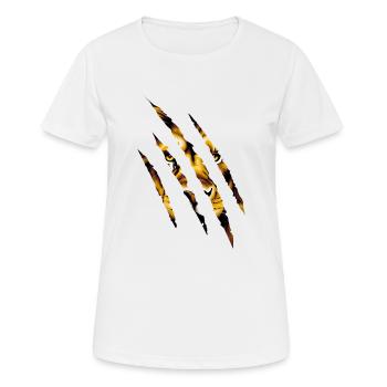 Griffe de lion-Tête de lion - T-shirt respirant Femme - blanc - Devant - AI Model Female 172 dark (172cm)