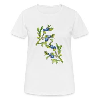 Branche de myrtille - T-shirt respirant Femme - blanc - Devant - AI Model Female 172 dark (172cm)