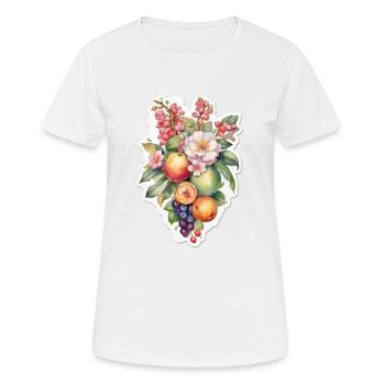 Blumen und Obst - Frauen T-Shirt atmungsaktiv - Weiß - Vorne - AI Model Female 172 dark (172cm)