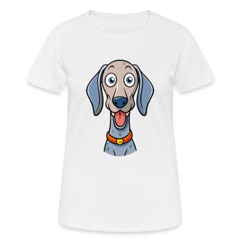 Goofy Weimaraner Begging for Treats - Women's Breathable T-Shirt - white - Front - AI Model Female 172 dark (172cm)