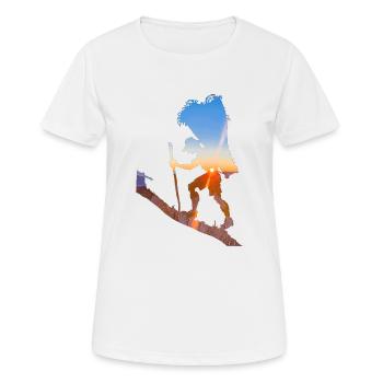 Man with hay basket - Women's Breathable T-Shirt - white - Front - AI Model Female 172 dark (172cm)