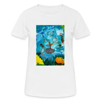 Die Wellenreiter - Frauen T-Shirt atmungsaktiv - Weiß - Vorne - AI Model Female 172 dark (172cm)