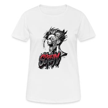 Schrei - Frauen T-Shirt atmungsaktiv - Weiß - Vorne - AI Model Female 172 dark (172cm)