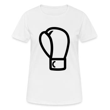 gant de boxe - T-shirt respirant Femme - blanc - Devant - AI Model Female 172 dark (172cm)
