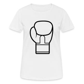 Boxhandschuh - Frauen T-Shirt atmungsaktiv - Weiß - Vorne - AI Model Female 172 dark (172cm)