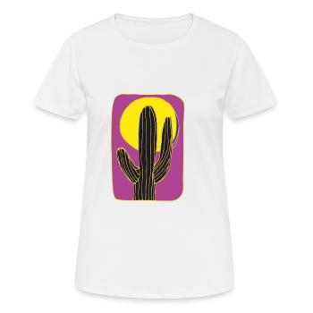 Cactus Mexico la nuit - T-shirt respirant Femme - blanc - Devant - AI Model Female 172 dark (172cm)