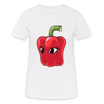 Poivrons Poivrons Légumes Végétarien Cuisinier Chefs - T-shirt respirant Femme - blanc - Devant - AI Model Female 172 dark (172cm)