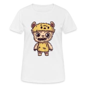 Alpaka Llama Halloween Lustig Zombie - Frauen T-Shirt atmungsaktiv - Weiß - Vorne - AI Model Female 172 dark (172cm)