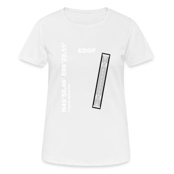 Flugplatz EDGP Design mit Namen und Koordinaten - Frauen T-Shirt atmungsaktiv - Weiß - Vorne - AI Model Female 172 dark (172cm)
