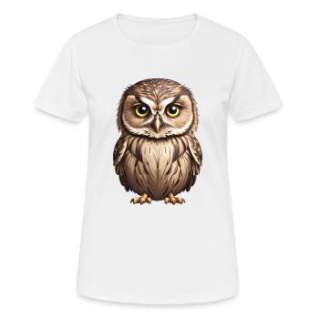 Young brown owl - Women's Breathable T-Shirt - white - Front - AI Model Female 172 dark (172cm)