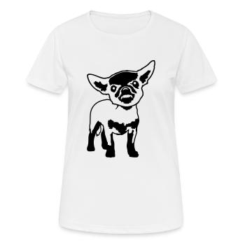 Chihuahua Petit Chien Méchant Crunch Colère Agaçante - T-shirt respirant Femme - blanc - Devant - AI Model Female 172 dark (172cm)