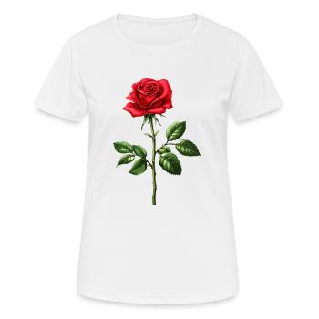 Rose Blume Design - Frauen T-Shirt atmungsaktiv - Weiß - Vorne - AI Model Female 172 dark (172cm)