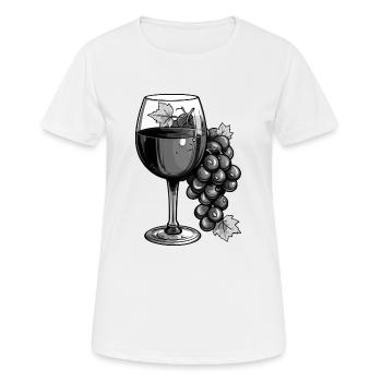 Weinglas Vino - Frauen T-Shirt atmungsaktiv - Weiß - Vorne - AI Model Female 172 dark (172cm)