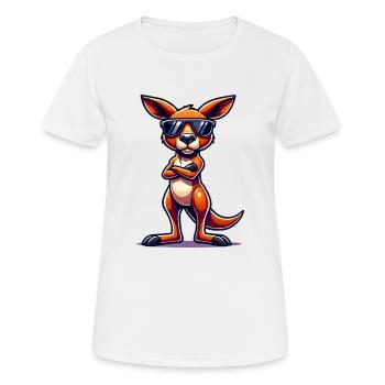 Kangaroo Comic - Frauen T-Shirt atmungsaktiv - Weiß - Vorne - AI Model Female 172 dark (172cm)