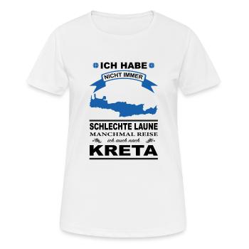 Ich habe nicht immer schlechte laune kreta - Frauen T-Shirt atmungsaktiv - Weiß - Vorne - AI Model Female 172 dark (172cm)