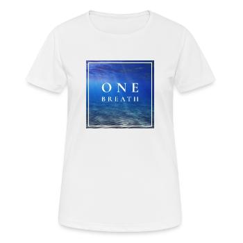 One Breath - Design für Freediver und Apnoetaucher - Frauen T-Shirt atmungsaktiv - Weiß - Vorne - AI Model Female 172 dark (172cm)