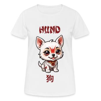 Chien - Astrologie - T-shirt respirant Femme - blanc - Devant - AI Model Female 172 dark (172cm)