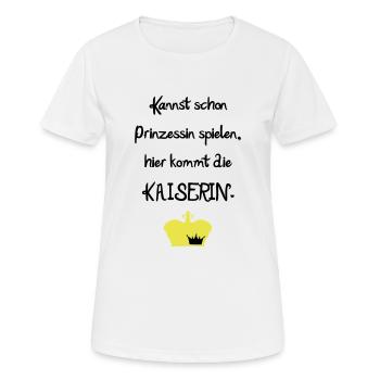 Kaiserin vs Prinzessin - Frauen T-Shirt atmungsaktiv - Weiß - Vorne - AI Model Female 172 dark (172cm)