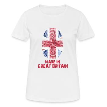 Großbritannien Flagge - Made in Great Britain Gesc - Frauen T-Shirt atmungsaktiv - Weiß - Vorne - AI Model Female 172 dark (172cm)