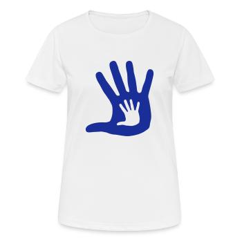 Main dans la Main - T-shirt respirant Femme - blanc - Devant - AI Model Female 172 dark (172cm)
