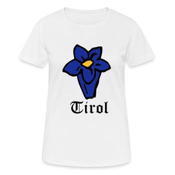 Tirol Enzian - Frauen T-Shirt atmungsaktiv - Weiß - Vorne - AI Model Female 172 dark (172cm)