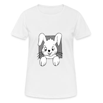 hase lustig - Frauen T-Shirt atmungsaktiv - Weiß - Vorne - AI Model Female 172 dark (172cm)